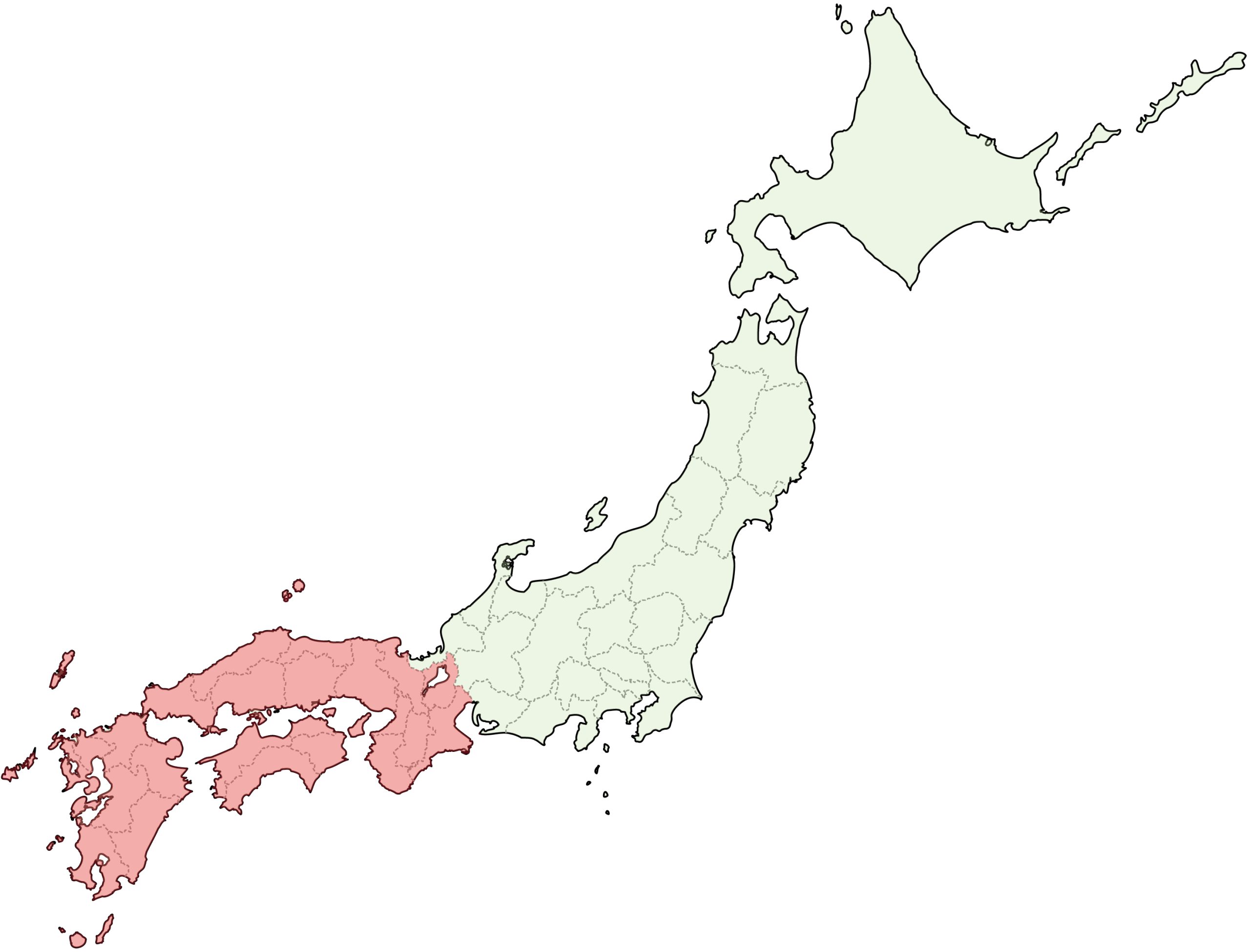 西日本の地図